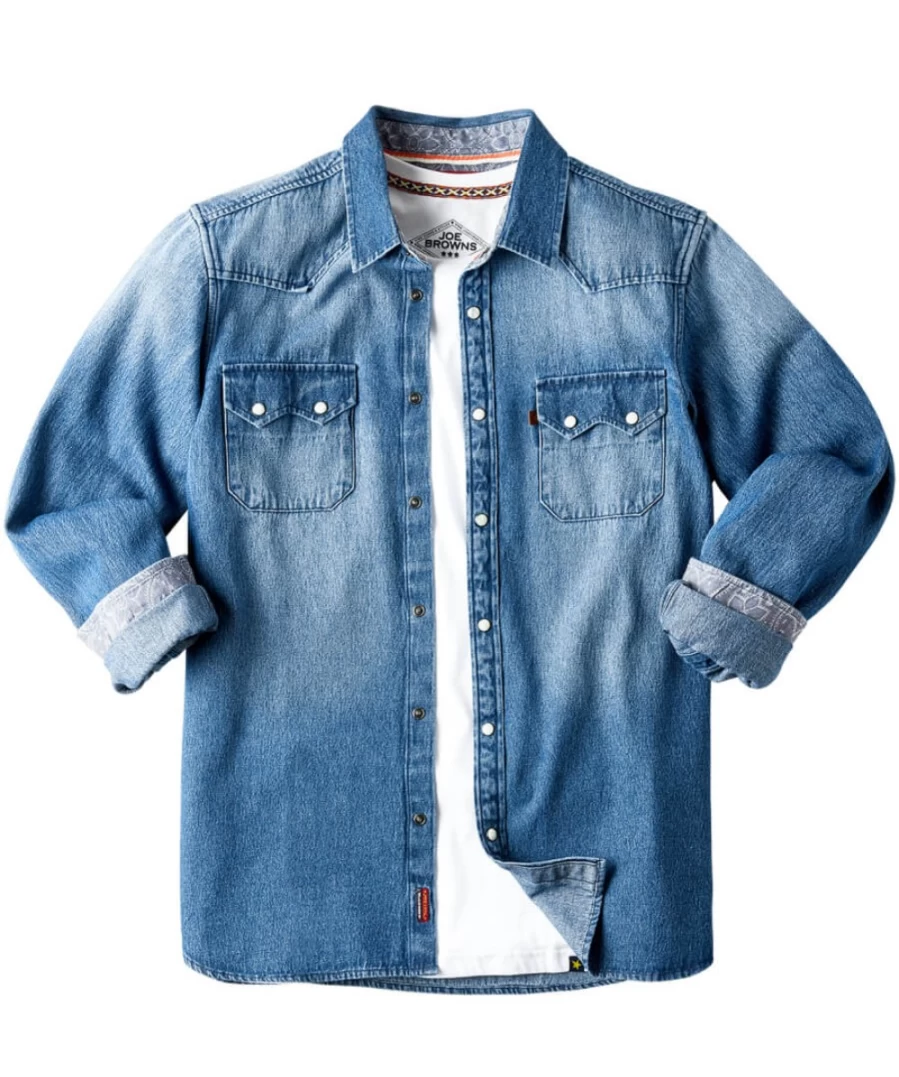"Joe Browns Men's Blue Denim Shirt – Loved And Lived In Style"
