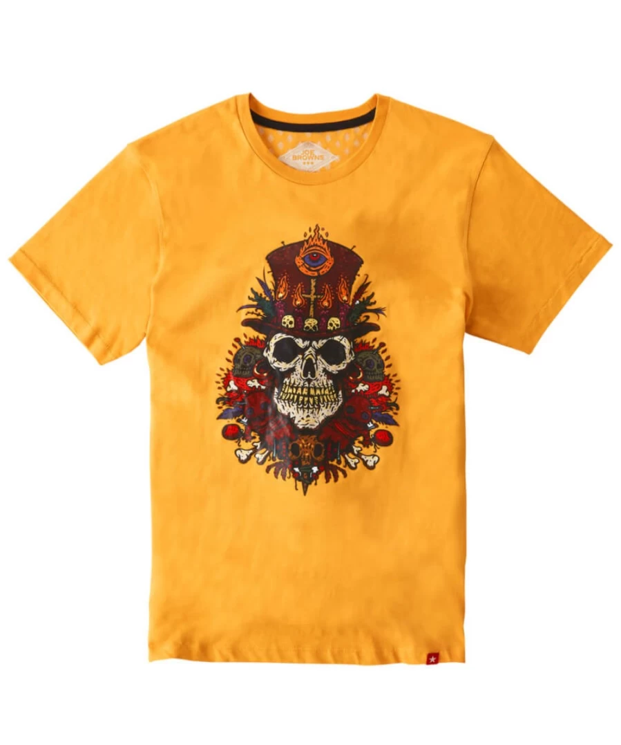 Joe Browns Men's Ochre Enjoying Life T-Shirt - Casual Comfort Tee