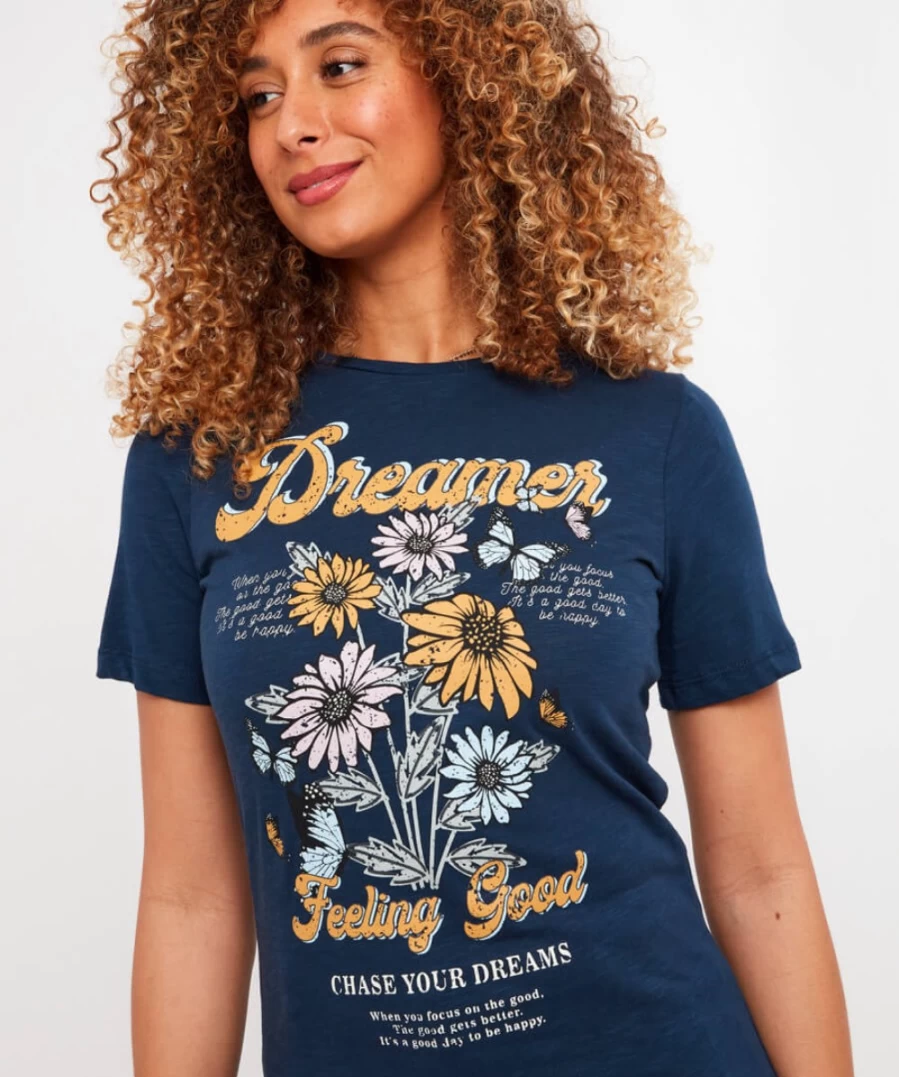 Joe Browns Women's Blue Dreamer Days Graphic Tee