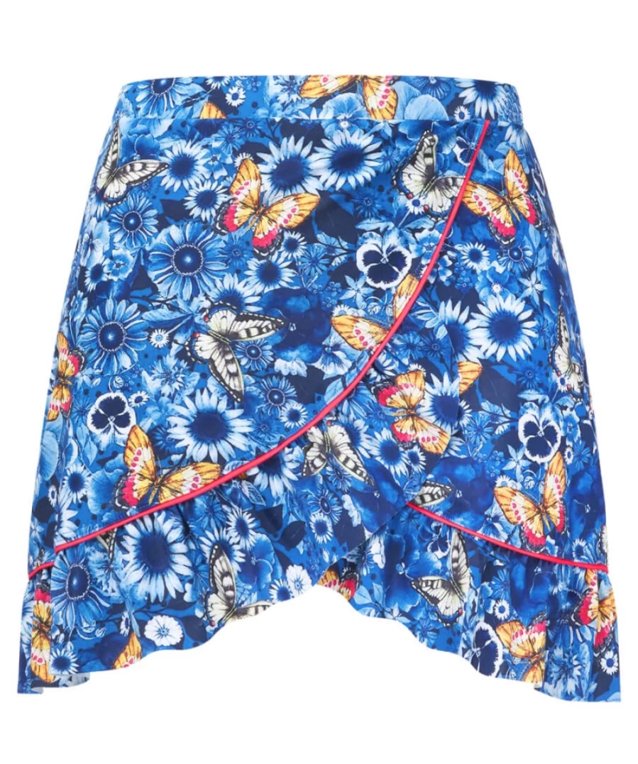 Joe Browns Women's Blue Multi Twilight Garden Swim Skirt & Brief - Floral Print Beachwear