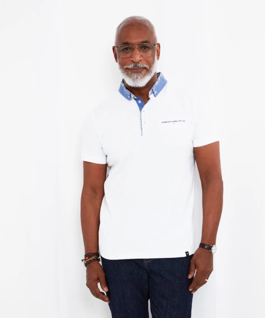 Joe Browns Men's White Super Smart Polo Shirt - Classic Fit Casual Style