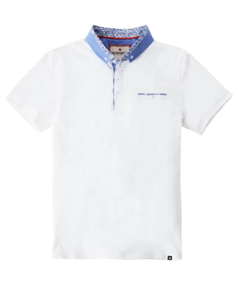 Joe Browns Men's White Super Smart Polo Shirt - Classic Fit Casual Style