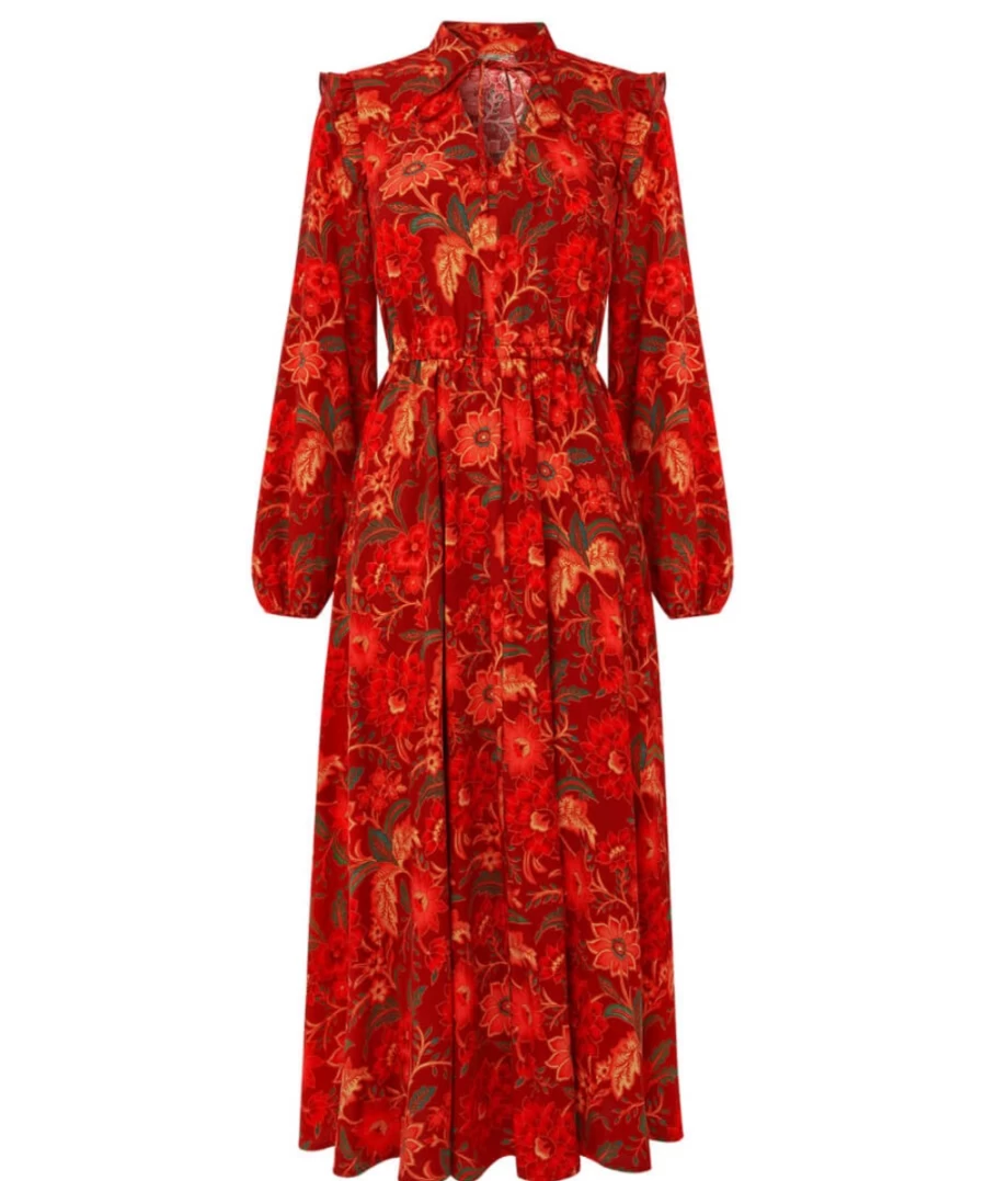 Joe Browns Women's Orange Floral Dress - Elegant Fascinating Florals Design