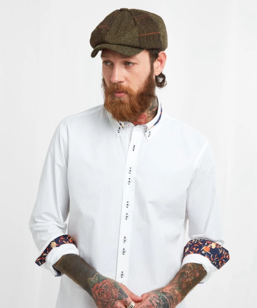 Joe Browns Men's Green Multi Mixed Tweedy Baker Boy Cap