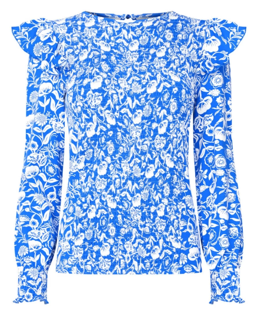 "Joe Browns Women's Blue Stunning Shirred Jersey Top – Elegant & Comfortable"