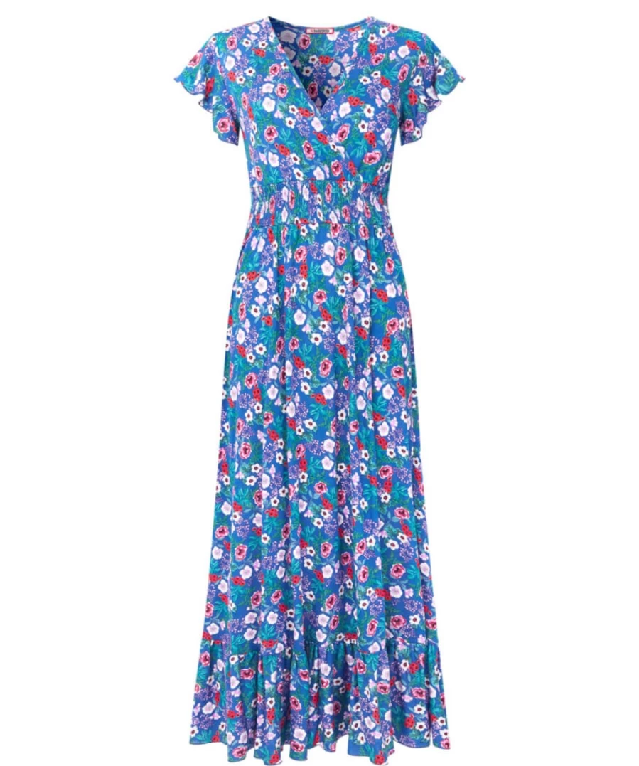 Joe Browns Women's Emma Frill Sleeve Dress in Multi Color - Floral Boho Chic Style