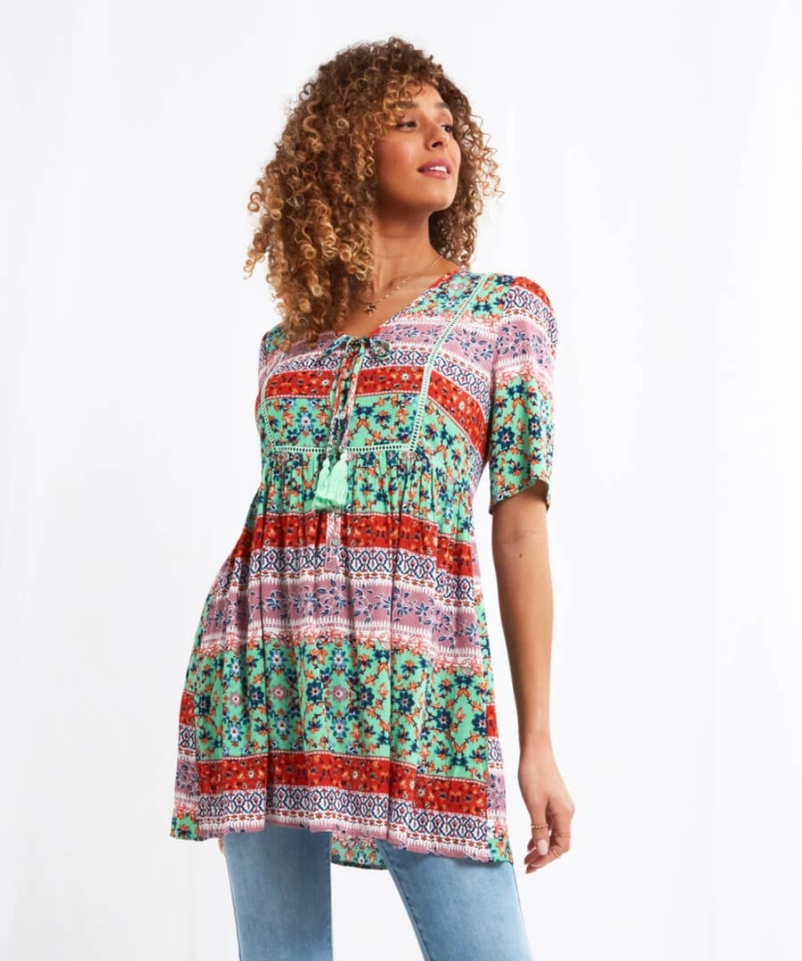 Joe Browns Women's Boho Breeze Tunic in Multi Color - Stylish Flowy Boho Top