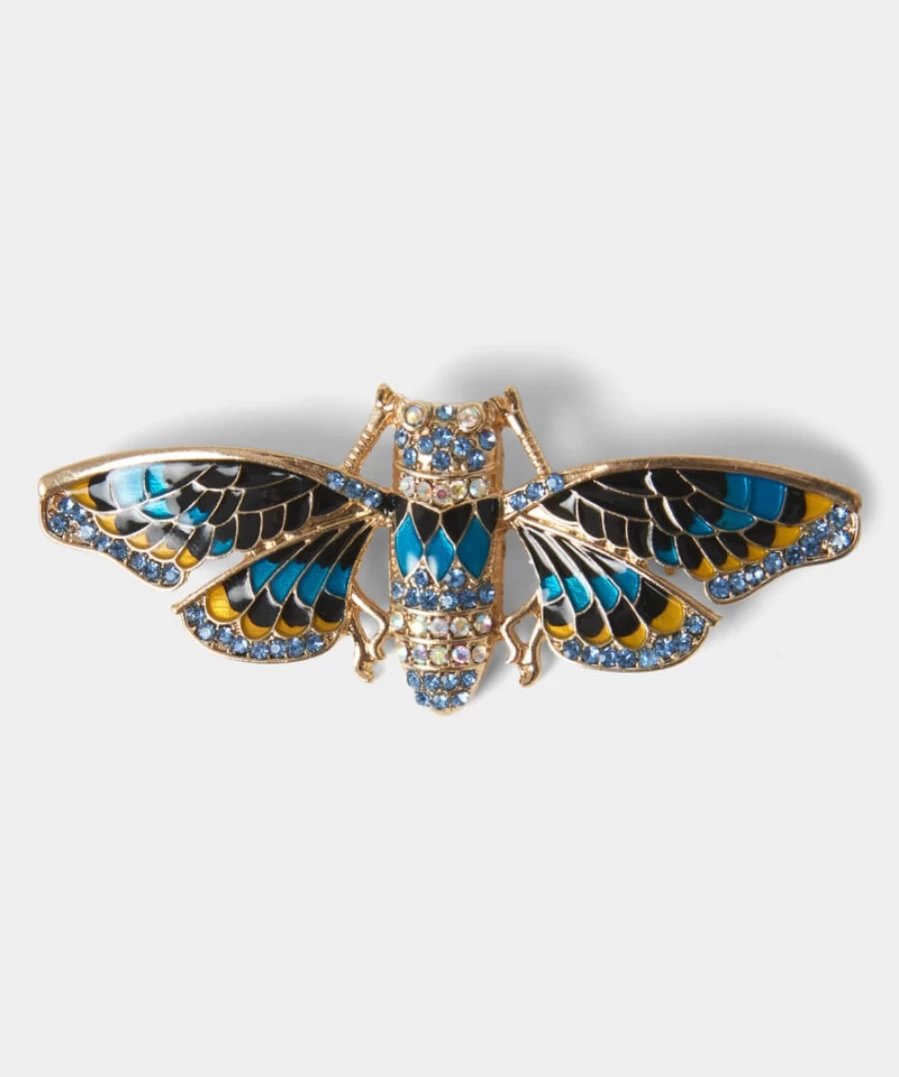 Joe Browns Women's Blue Multi Moth Brooch - Elegant Floral Insect Pin for Women