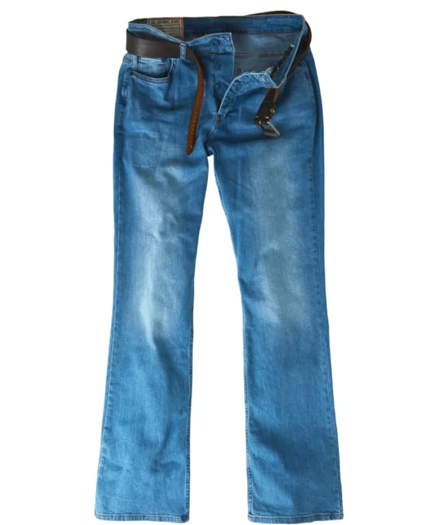 Joe Browns Men's Mid Blue Wash Bootcut Jeans - Classic Denim for a Brilliant Fit