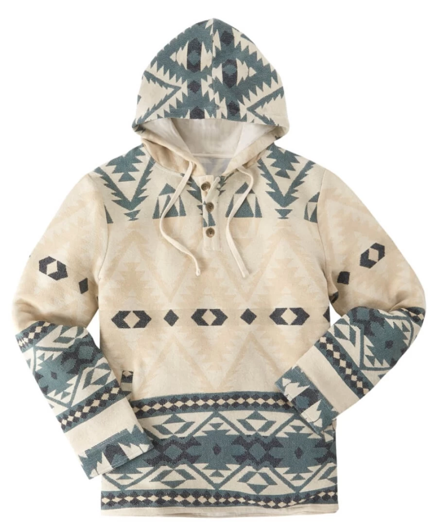 Joe Browns Men's Cream & Green Chilled Days Hoodie - Casual Comfort Pullover