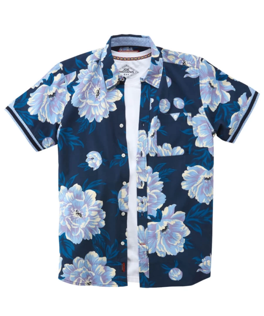 Joe Browns Men's Navy Floral Print Shirt - Stylish Casual Button-Up Top
