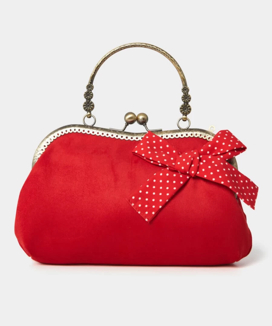 "Joe Browns Women's Red Showstopper Bow Trim Handbag – Elegant & Stylish"