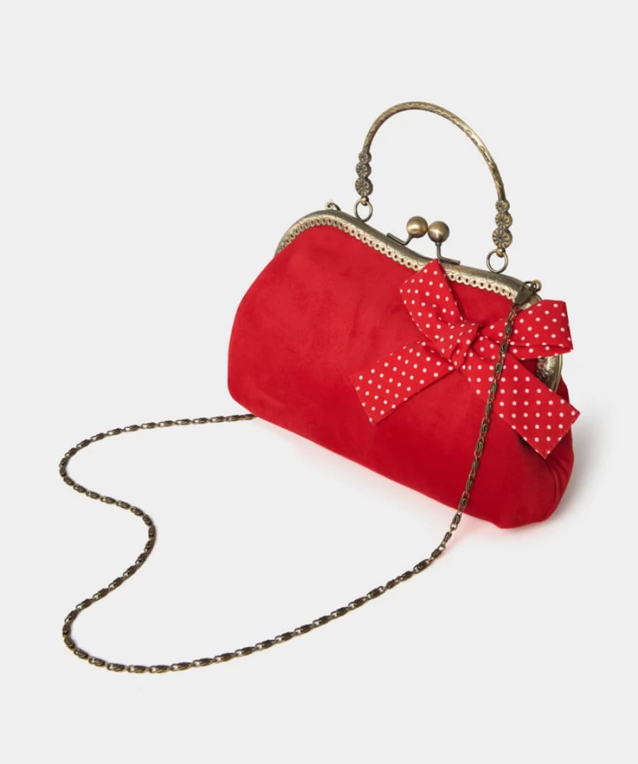"Joe Browns Women's Red Showstopper Bow Trim Handbag – Elegant & Stylish"