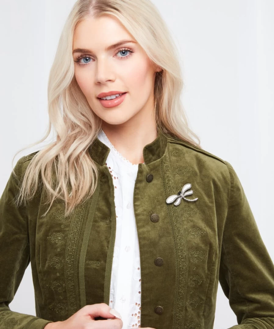 Joe Browns Antique Silver Pearl Dragonfly Brooch for Women