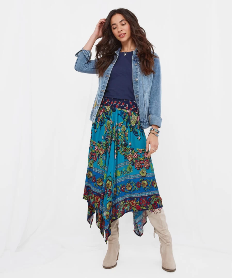 "Joe Browns Women's Blue Boho Skirt – Beautiful Bohemian Style"