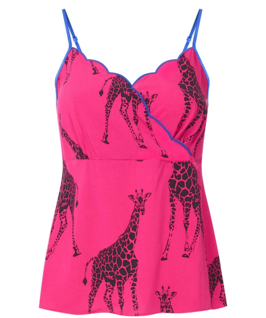Joe Browns Women's Pink Giraffe Print Cami Top - Boutique Style