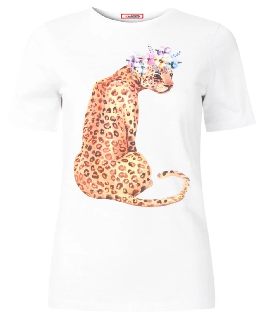 Joe Browns Women's White Lovely Leopard Print T-Shirt