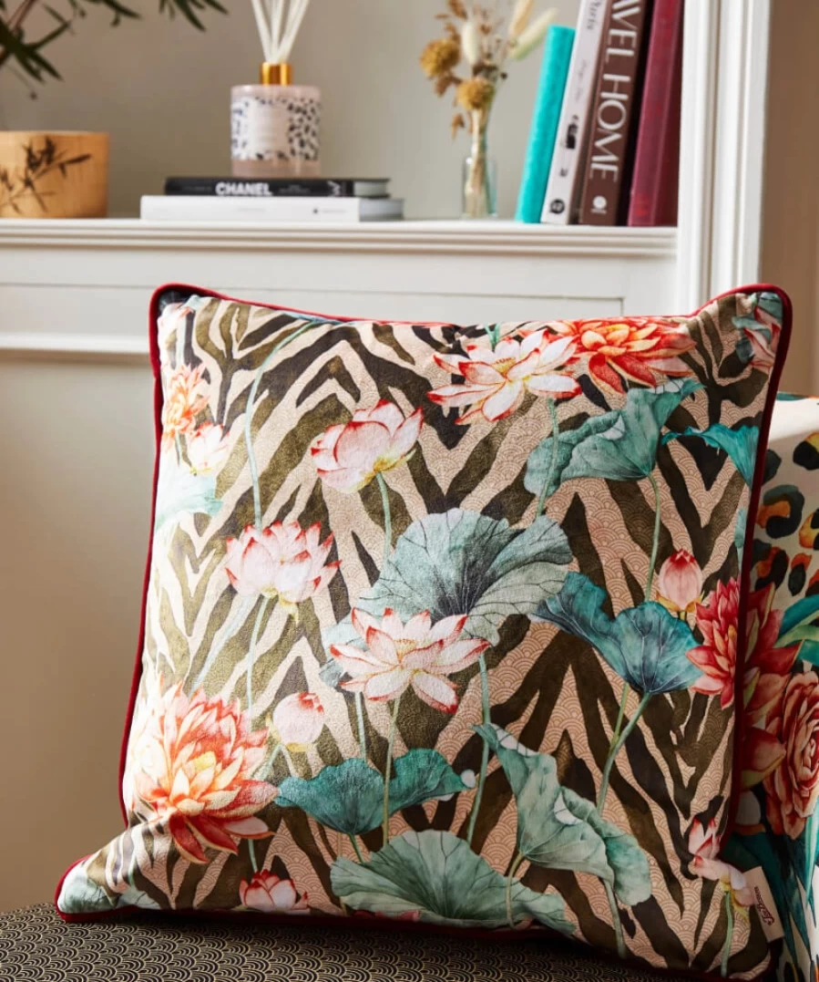 Joe Browns Reversible Lavish Leopard Floral Cushion Cover - Multi Color Home Decor