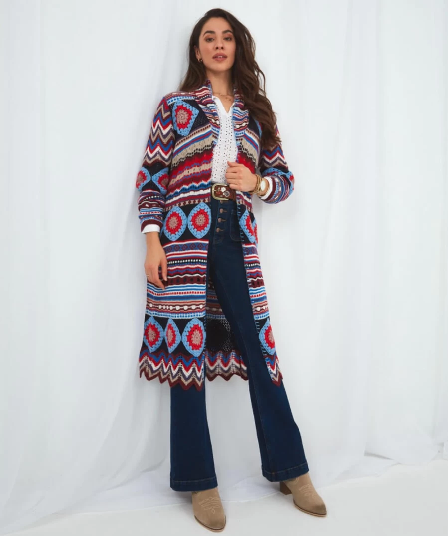 Joe Browns Women's Multi-Color Perfectly Peruvian Longline Cardigan