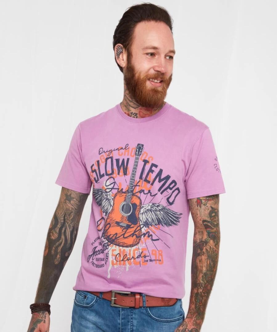 Joe Browns Men's Mulberry Slow Tempo Tee - Relaxed Fit Casual T-Shirt