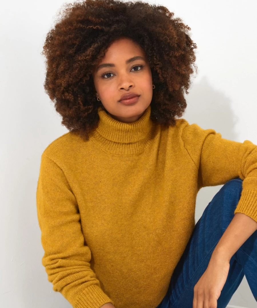 Joe Browns Women's Ochre Relaxing Roll Neck Jumper - Cozy Knit Sweater