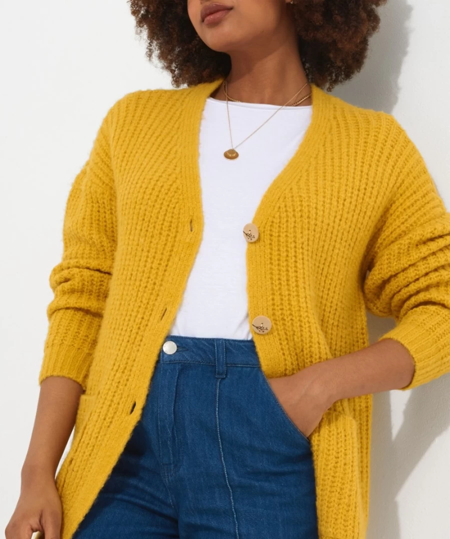 "Joe Browns Women's Ochre Cool Cosy Knit Cardigan"