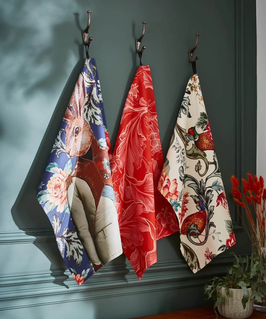 Joe Browns Heritage Tea Towels Set of 3 - Multi Color Premium Kitchen Towels