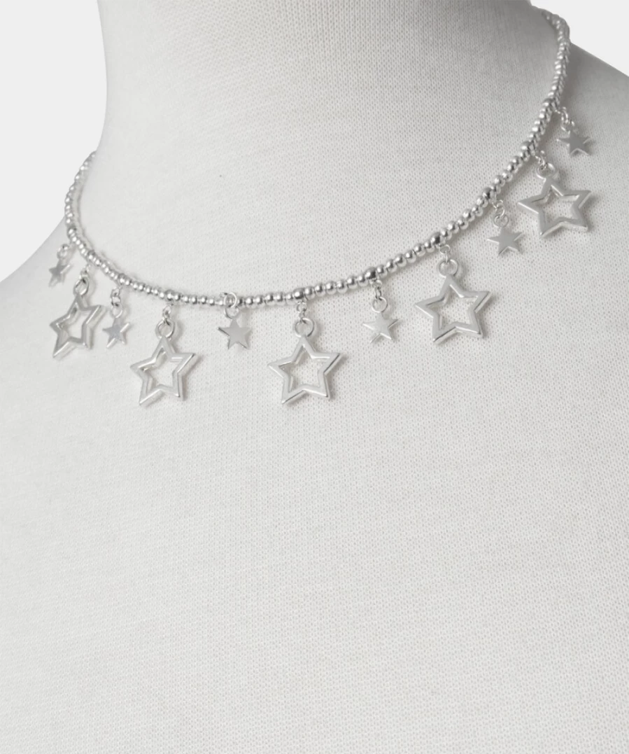 Joe Browns Women's Silver Star Gazer Plate Necklace - Elegant Celestial Jewelry