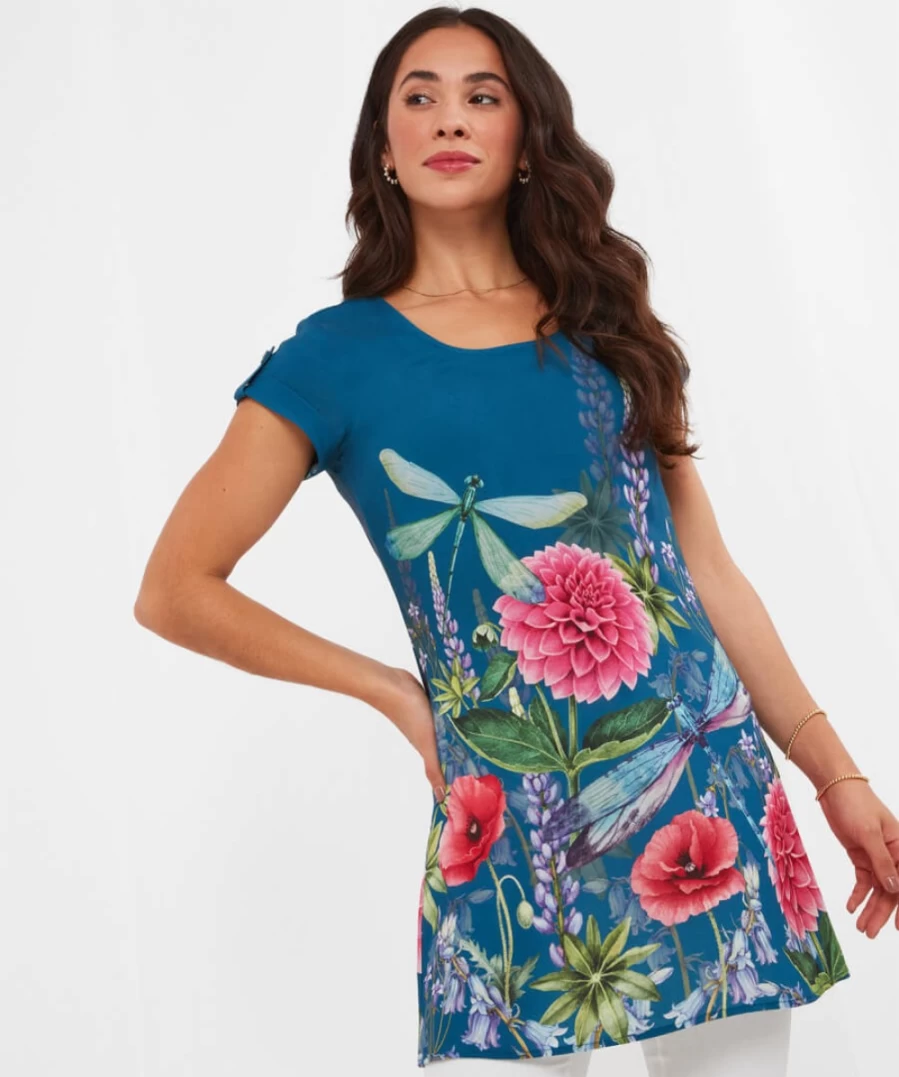 Joe Browns Women's Blue Darling Dragonfly Tunic Top