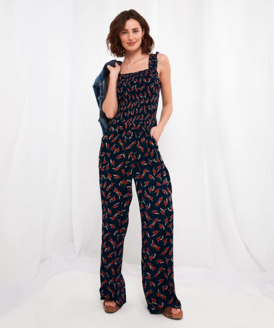 Joe Browns Women's Navy Florence Ditsy Print Jumpsuit - Casual Summer Romper
