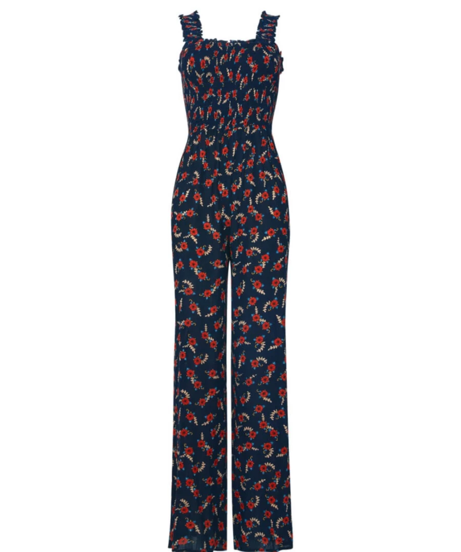 Joe Browns Women's Navy Florence Ditsy Print Jumpsuit - Casual Summer Romper