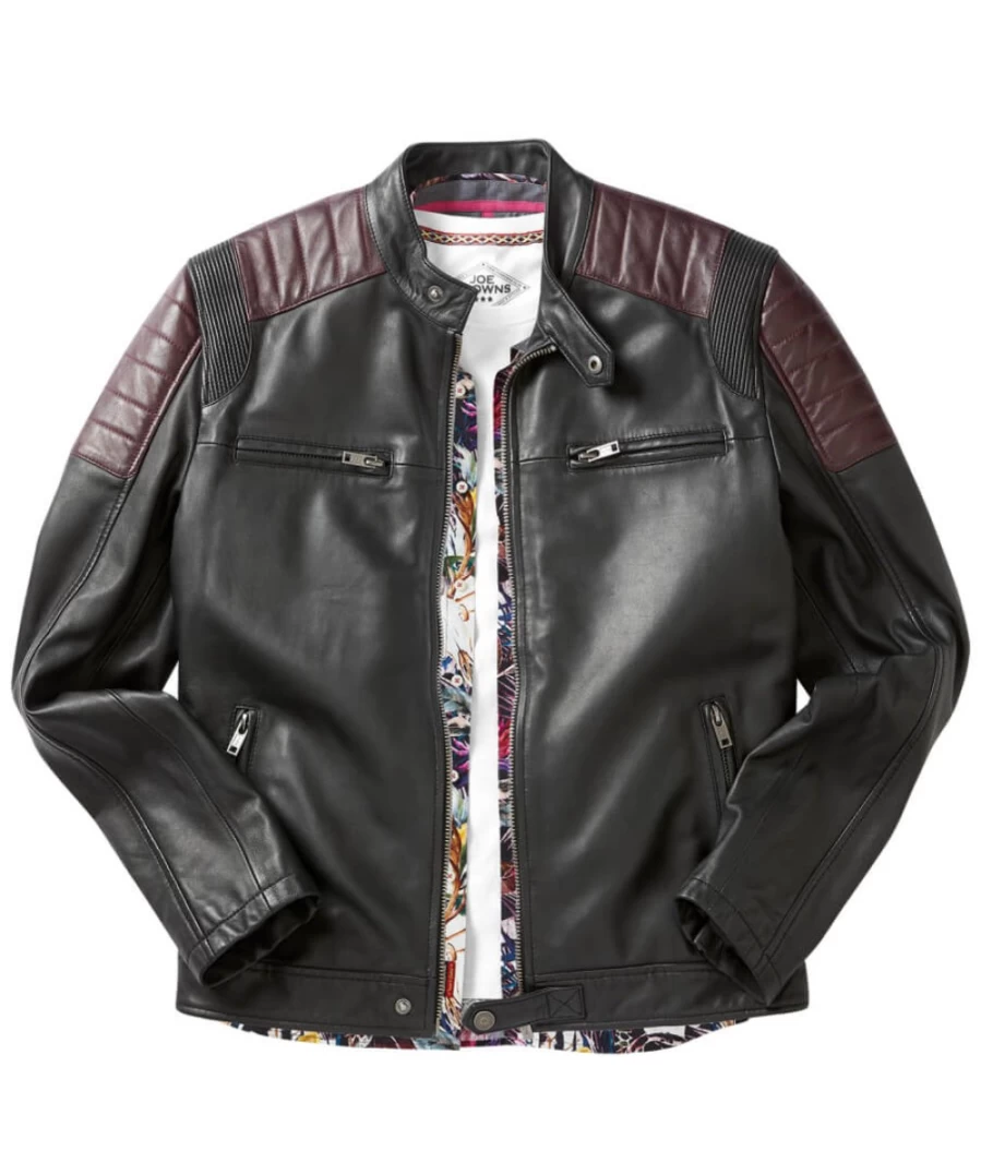 Joe Browns Men's Black Full Throttle Leather Jacket - Premium Biker Style Outerwear