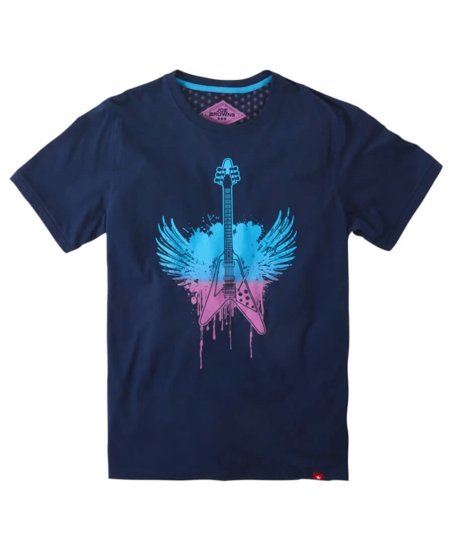 Joe Browns Men's Blue Flying High Graphic Tee - Casual Short Sleeve T-Shirt