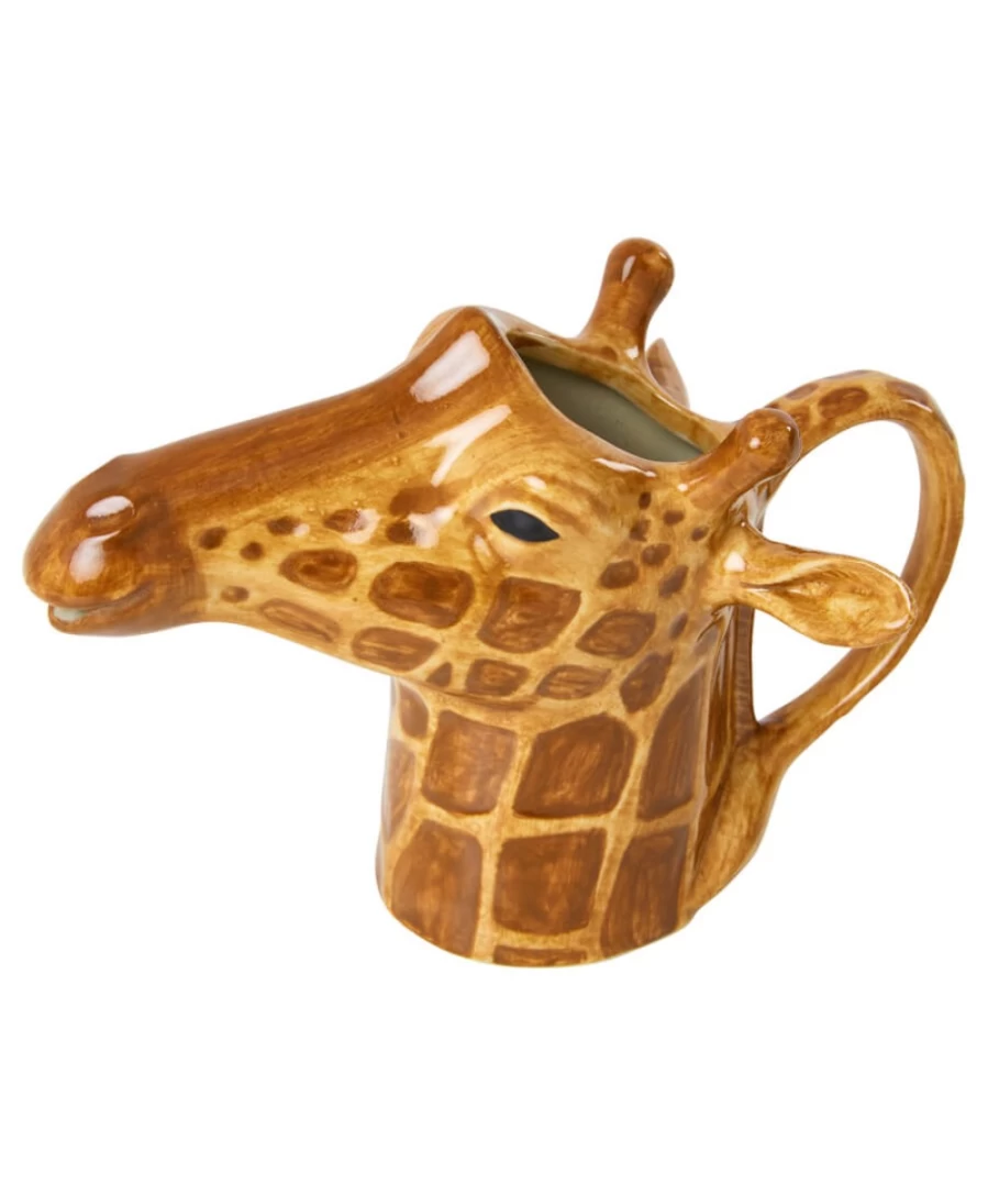 Joe Browns Multi-Colored Quail Ceramics Giraffe Jug - Handcrafted Decorative Pitcher