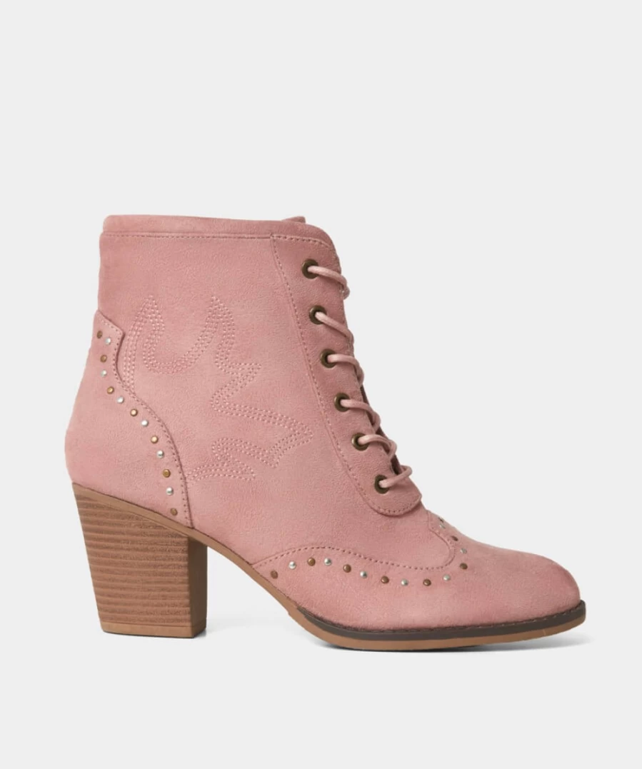 Joe Browns Women's Pink Harris Lake Lace Up Boots - Stylish Casual Ankle Boots