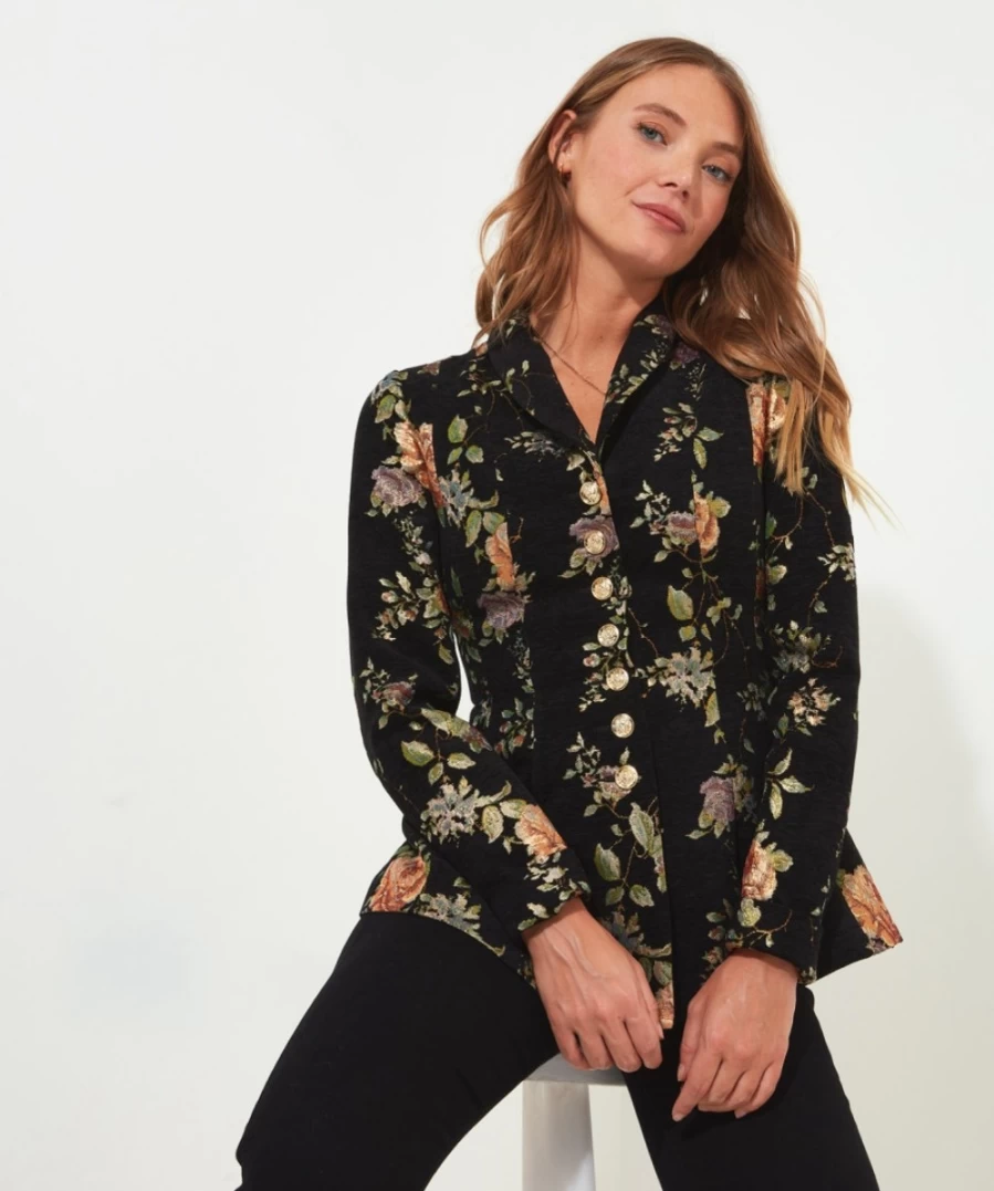 Joe Browns Women's Black Floral Stand Out From The Crowd Jacket