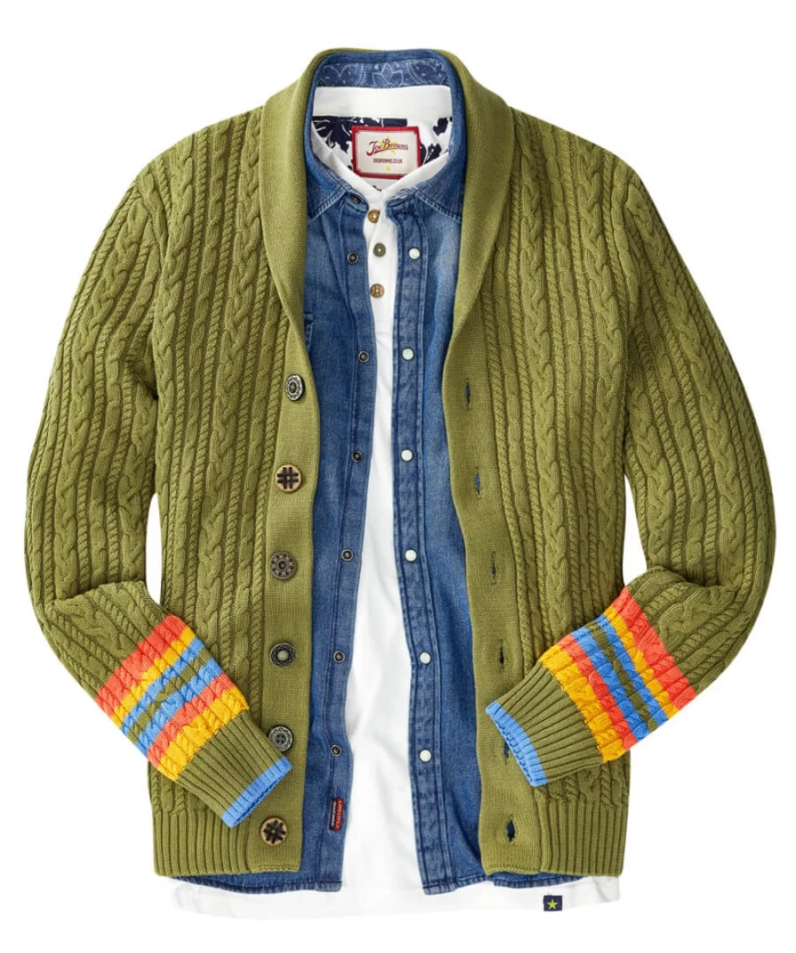 Joe Browns Men's Khaki Step Up Cardigan - Stylish Casual Knitwear