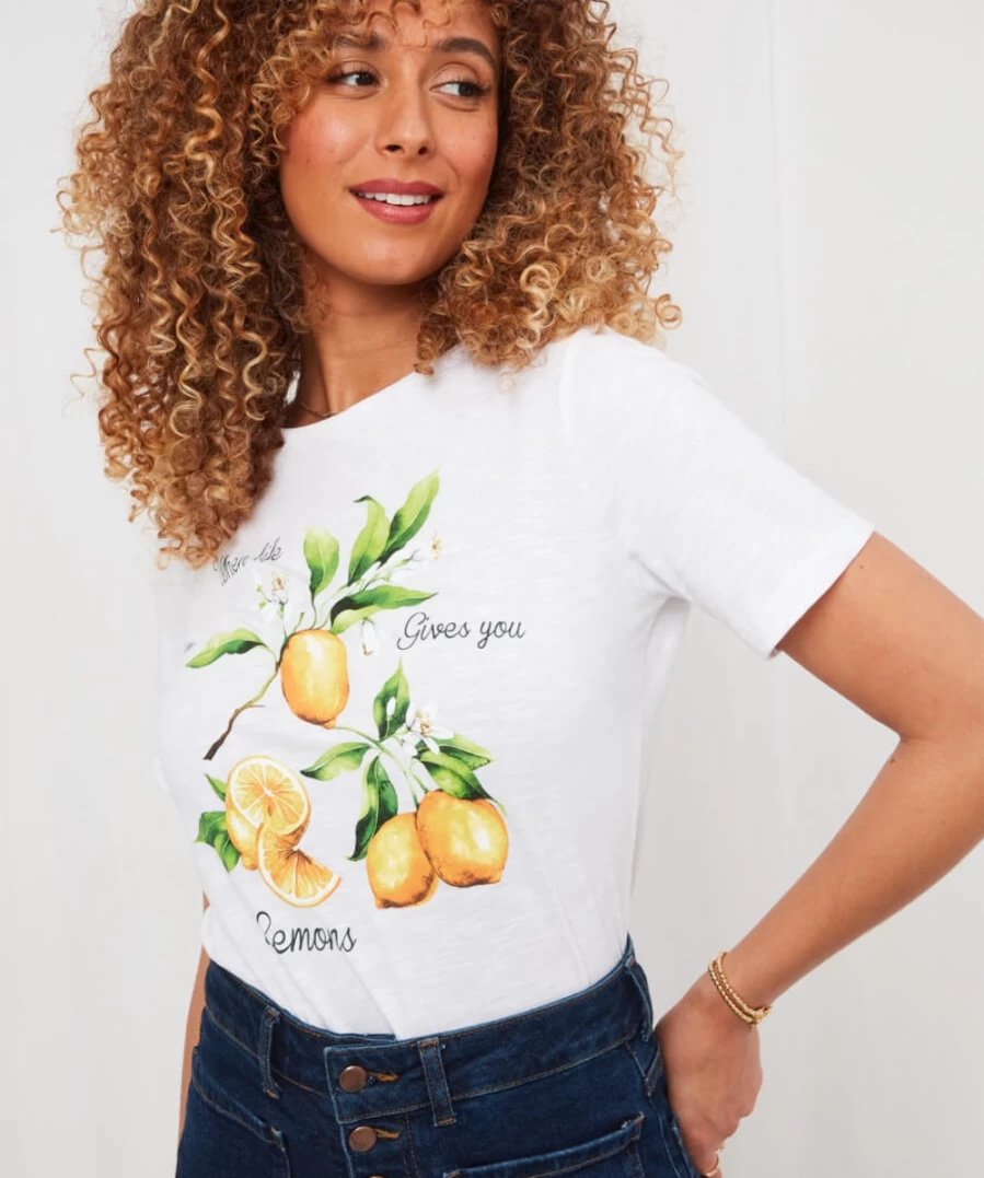 "Joe Browns Women's White When Life Gives You Lemons T-Shirt"