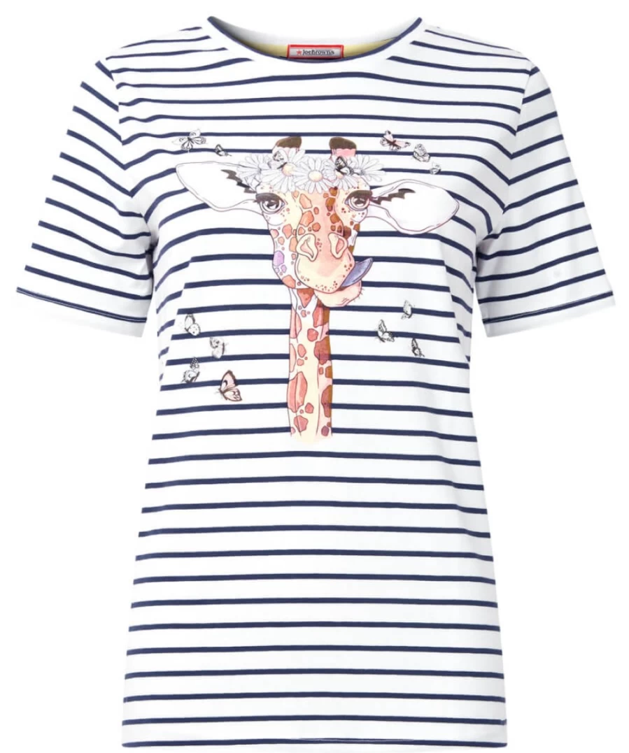 Joe Browns Women's Joyful Giraffe Print T-Shirt - Multi Color Casual Tee