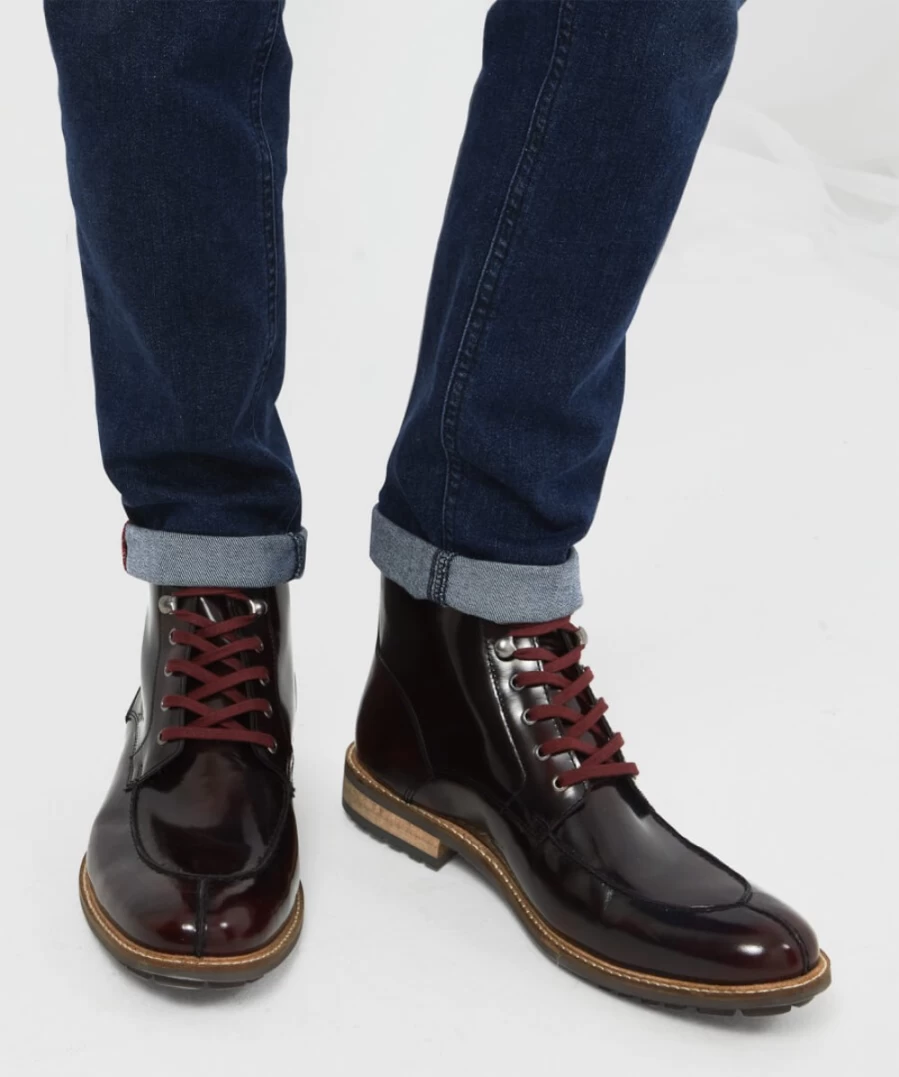 Joe Browns Men's Premium French Apron Boots in Oxblood - Stylish & Durable Footwear