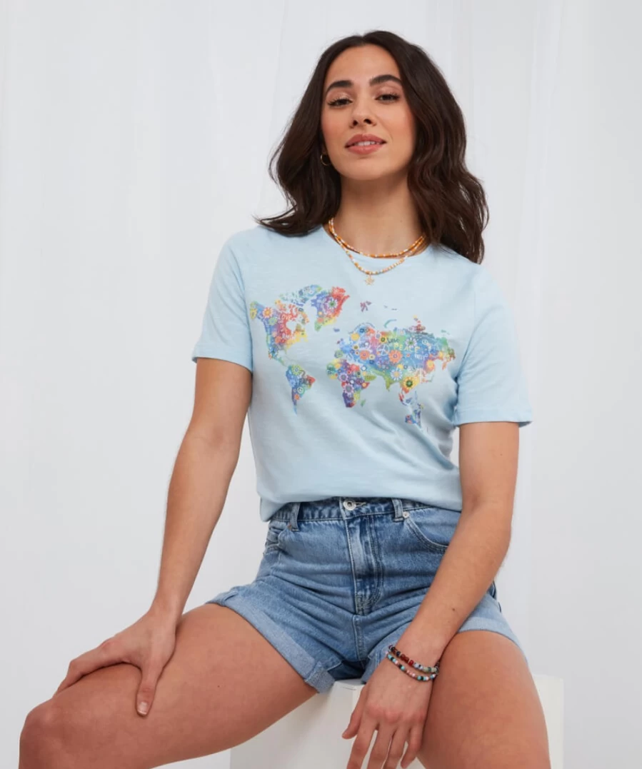"Joe Browns Women's Blue All Around The World Graphic T-Shirt"