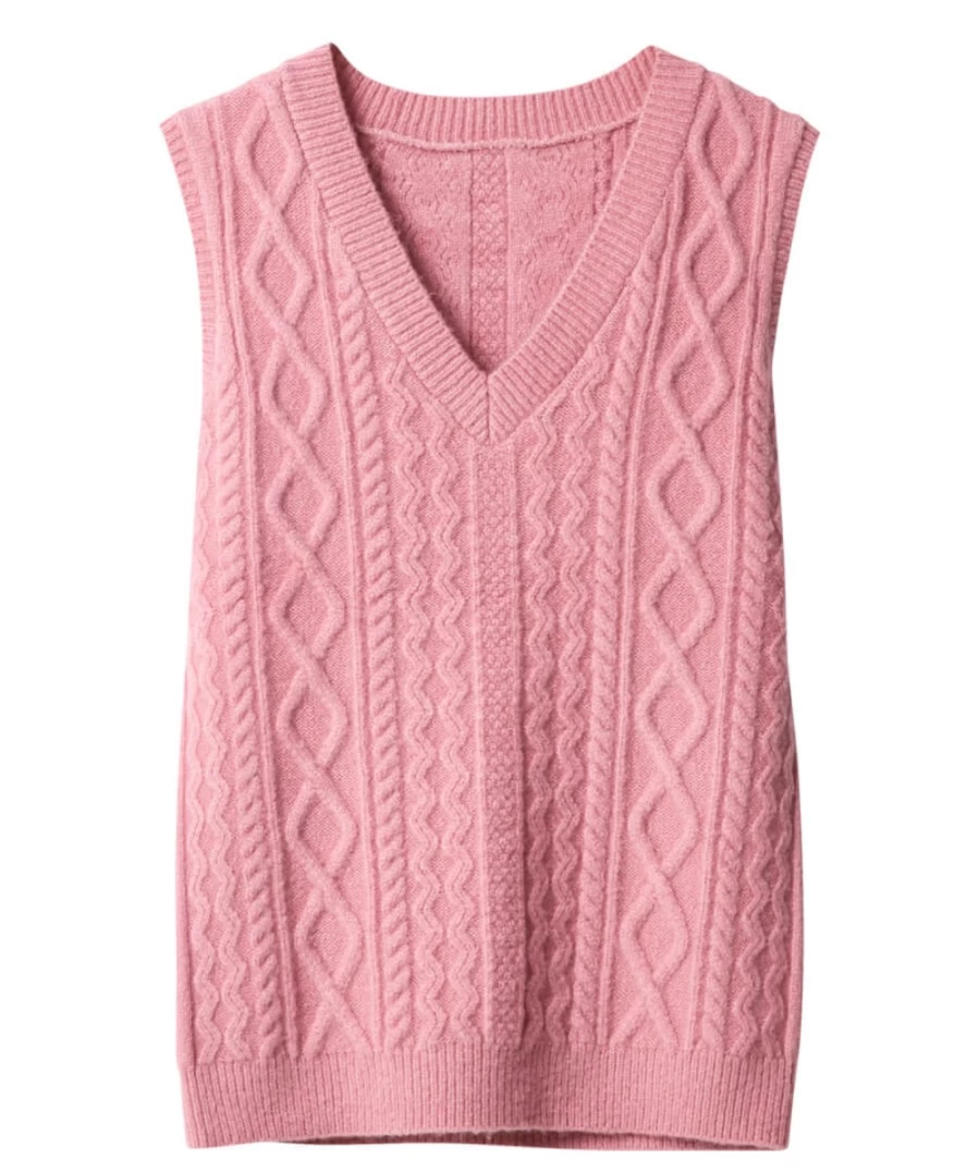 Joe Browns Women's Pink Delicate Cable Knit Vest - Soft Chunky Knit Sweater Vest for Women