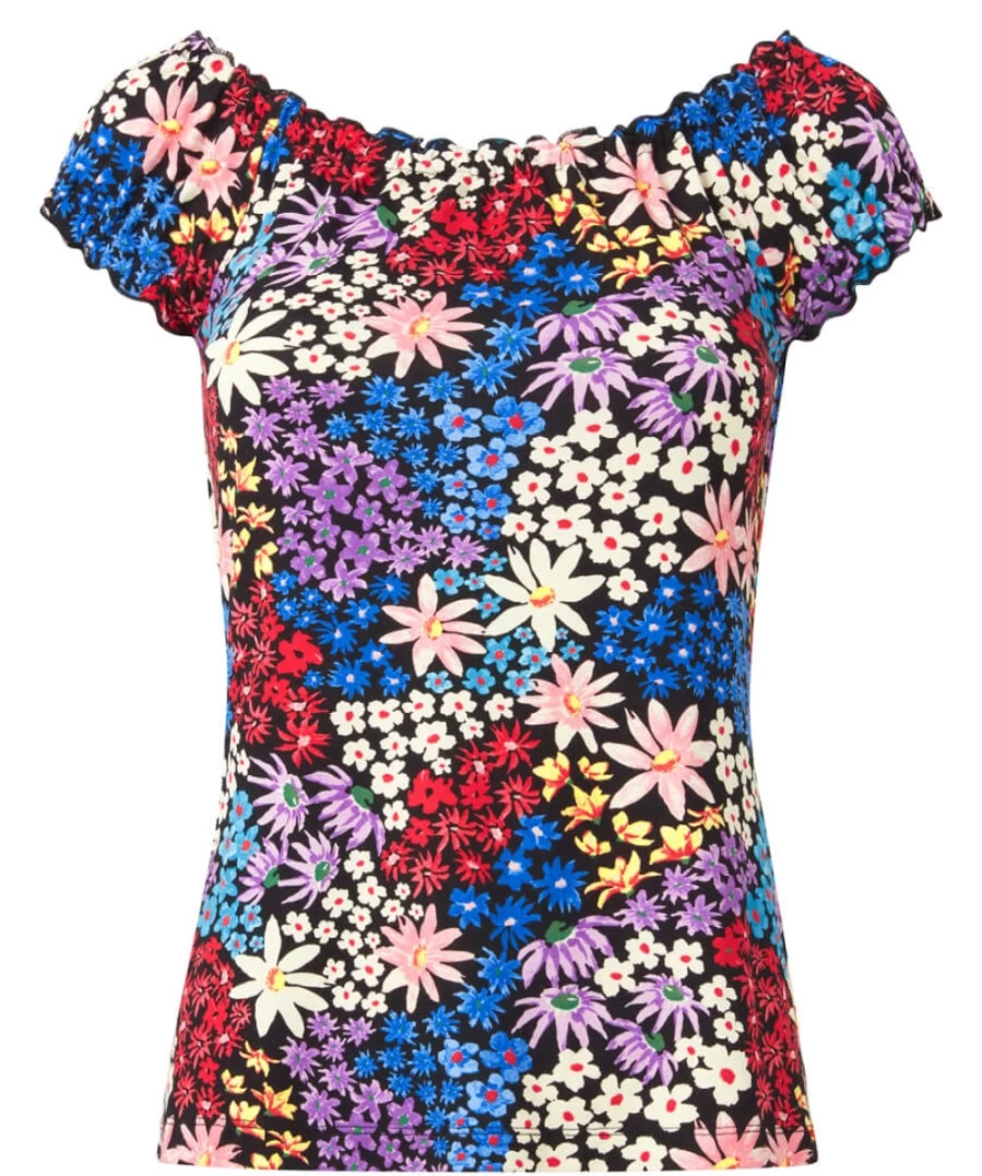 Joe Browns Women's Floral Burst Boho Jersey Top in Multi Color - Stylish Casual Blouse