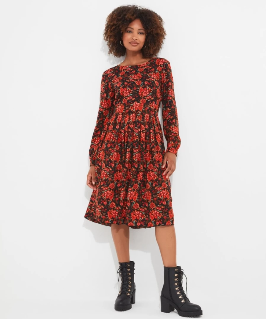 Joe Browns Women's Autumn Floral Print Dress in Multi Color