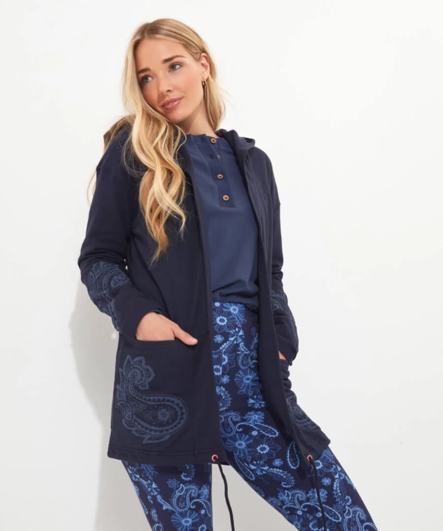 "Joe Browns Women's Blue Cosy Longline Hoodie - Comfortable Stylish Pullover"