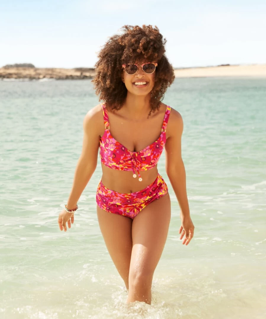 Joe Browns Women's Floral Festival Retro Brief in Pink Multi - Vintage Inspired Floral Print Underwear