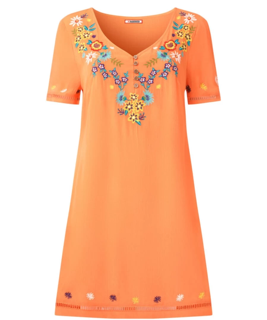 Joe Browns Women's Orange Embroidered Tunic - Exquisite Handcrafted Design