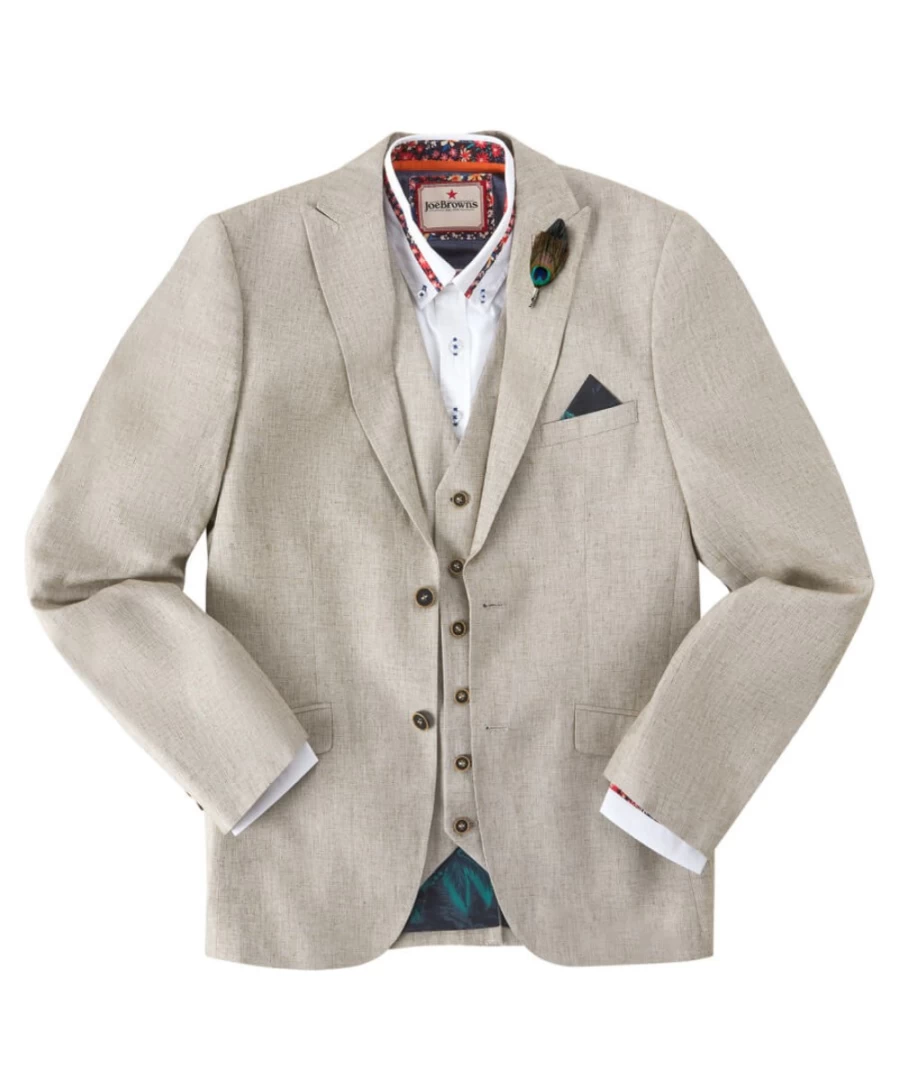 Joe Browns Men's Oatmeal Summer Blazer - Lightweight Stand Out Style