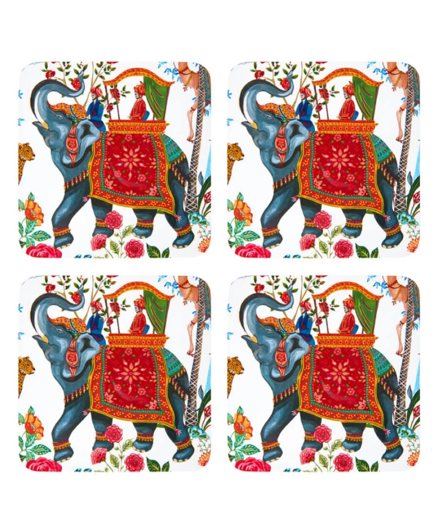 Joe Browns Wanderlust Set Of 4 Multi-Colored Coasters - Vibrant Travel-Inspired Drink Coasters