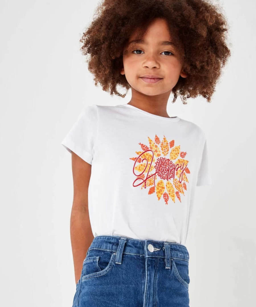 Joe Browns Kids White Happy Flower Tee - Fun & Stylish Children's T-Shirt